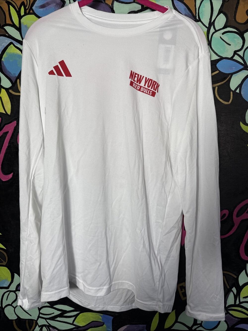 Adidas LS Top Tee New York Red Bulls Pregame, XS, White